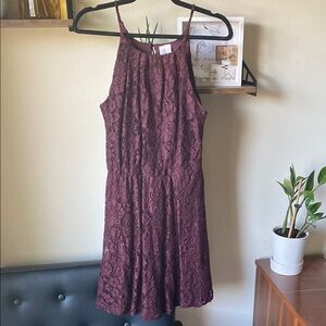 Alya Elegant Lace Burgundy Dress